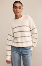 Load image into Gallery viewer, Z SUPPLY BOYFRIEND STRIPED COTTON SWEATER - WHITE

