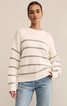Load image into Gallery viewer, Z SUPPLY BOYFRIEND STRIPED COTTON SWEATER - WHITE
