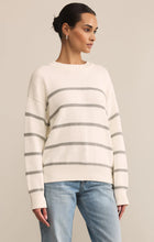 Load image into Gallery viewer, Z SUPPLY BOYFRIEND STRIPED COTTON SWEATER - WHITE

