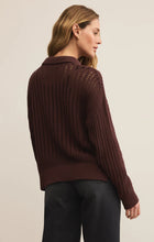 Load image into Gallery viewer, Z SUPPLY LOOKING GLASS CROCHET POLO SWEATER - SANDALWOOD
