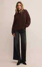 Load image into Gallery viewer, Z SUPPLY LOOKING GLASS CROCHET POLO SWEATER - SANDALWOOD
