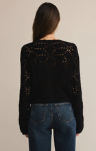 Load image into Gallery viewer, Z SUPPLY ROSALYN DIAMOND SWEATER CARDIGAN - BLACK
