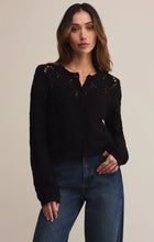 Load image into Gallery viewer, Z SUPPLY ROSALYN DIAMOND SWEATER CARDIGAN - BLACK
