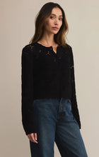 Load image into Gallery viewer, Z SUPPLY ROSALYN DIAMOND SWEATER CARDIGAN - BLACK
