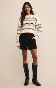 Z SUPPLY PERCI FAIR ISLE SWEATER - CRYSTAL