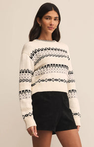 Z SUPPLY PERCI FAIR ISLE SWEATER - CRYSTAL