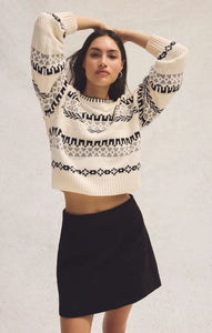 Z SUPPLY PERCI FAIR ISLE SWEATER - CRYSTAL