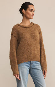 Z SUPPLY ROMNIE WHIPSTITCH SWEATER - COCONUT