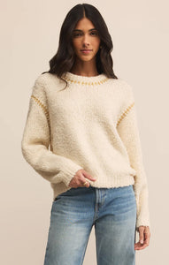 Z SUPPLY ROMNIE WHIPSTITCH SWEATER - CRYSTAL