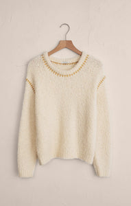 Z SUPPLY ROMNIE WHIPSTITCH SWEATER - CRYSTAL
