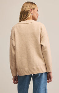 Z SUPPLY THEO V-NECK CARDIGAN - CHAMPAGNE HEATHER