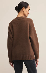 Z SUPPLY THEO V-NECK CARDIGAN - SUEDE