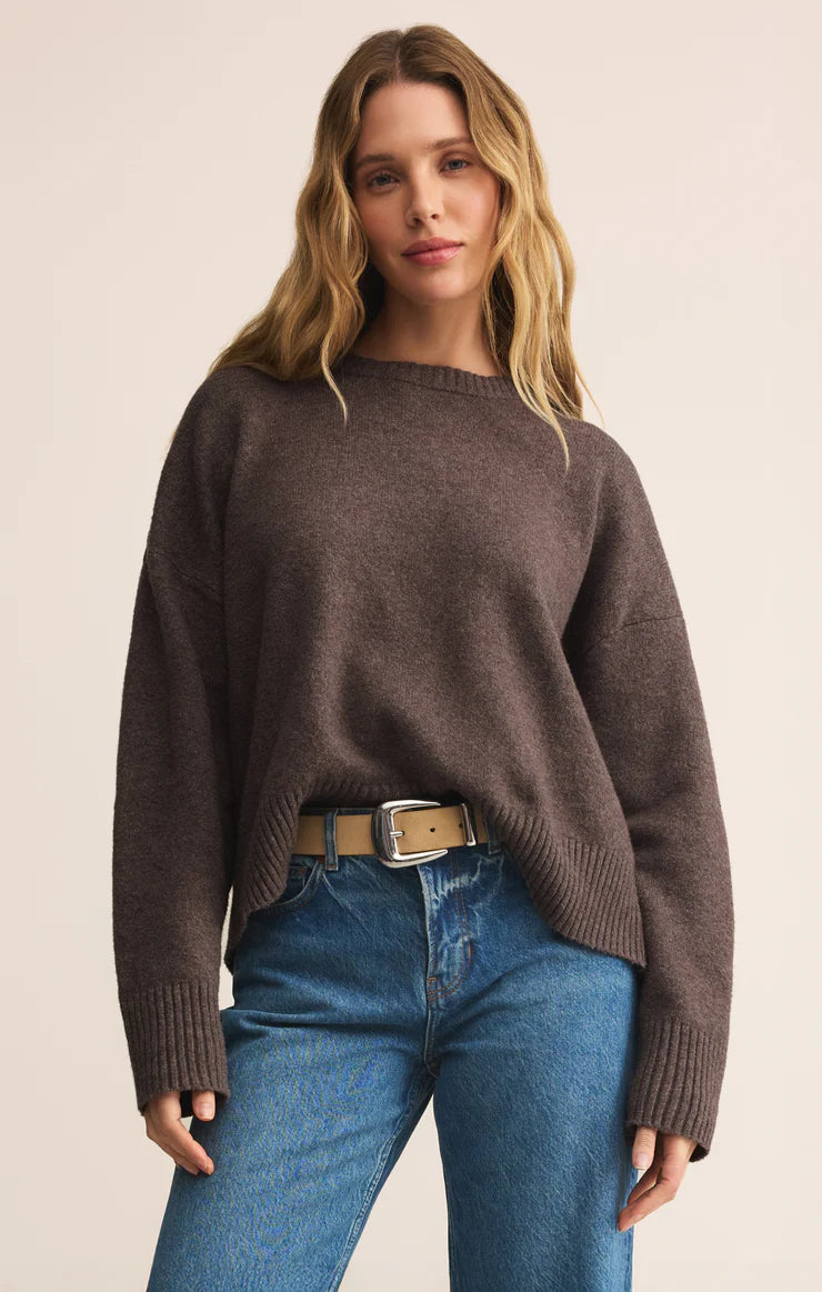Z SUPPLY CIRRUS COZY SWEATER - BURNT ASH HEATHER
