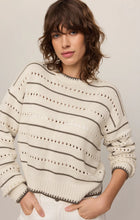 Load image into Gallery viewer, Z SUPPLY DARBY STRIPE POINTELLE SWEATER - SANDSTONE
