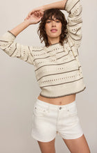 Load image into Gallery viewer, Z SUPPLY DARBY STRIPE POINTELLE SWEATER - SANDSTONE
