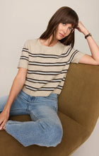 Load image into Gallery viewer, Z SUPPLY GATEWOOD STRIPE SWEATER TEE - LIGHT OATMEAL HEATHER
