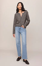 Load image into Gallery viewer, Z SUPPLY MEDINA COZY STRIPE CARDIGAN - CHARCOAL HEATHER
