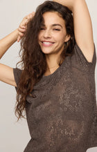 Load image into Gallery viewer, Z SUPPLY WAVERTON CROCHET SWEATER TEE - COCOA LATTE
