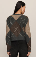 Load image into Gallery viewer, Z SUPPLY MEDINA ARGYLE CARDIGAN - CHARCOAL HEATHER
