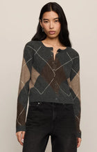Load image into Gallery viewer, Z SUPPLY MEDINA ARGYLE CARDIGAN - CHARCOAL HEATHER

