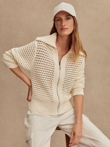 VARLEY ELOISE ZIP-THROUGH KNIT - EGRET