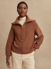 Load image into Gallery viewer, VARLEY MAURA HALF-ZIP RIB KNIT - CARAMEL PECAN
