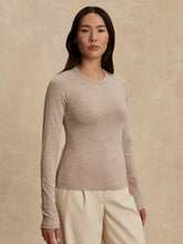 Load image into Gallery viewer, VARLEY EDNA LONG SLEEVE FITTED TEE - TAUPE MARL
