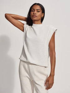 VARLEY OTIS SLEEVELESS SWEAT - IVORY MARL