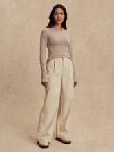 Load image into Gallery viewer, VARLEY EDNA LONG SLEEVE FITTED TEE - TAUPE MARL
