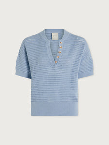 VARLEY CALLIE KNIT TOP - CASHMERE BLUE