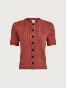 VARLEY MICHA SHORT SLEEVE CARDIGAN - MAUVEWOOD