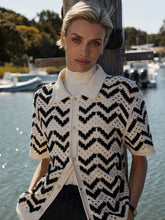 Load image into Gallery viewer, VARLEY ANAIS CROCHET POLO SHIRT - BIRCH
