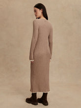 Load image into Gallery viewer, VARLEY AXEL RIB KNIT MIDI DRESS - LIGHT TAUPE MARL
