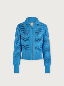 VARLEY ELOISE ZIP-THROUGH KNIT - AZURE BLUE