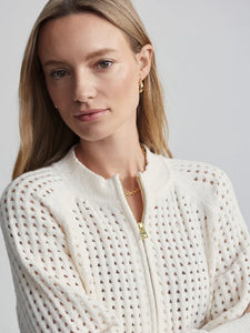 VARLEY MARTA BOUCLE KNIT JACKET - COCONUT MILK