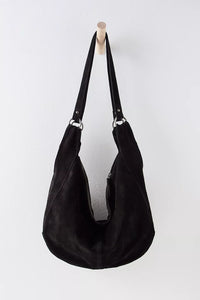FREE PEOPLE ROMA SUEDE TOTE BAG - BLACK