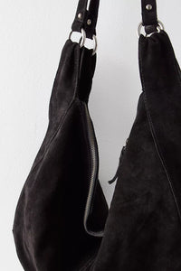 FREE PEOPLE ROMA SUEDE TOTE BAG - BLACK