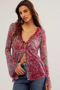 FREE PEOPLE WILDEST DREAMS TUNIC - RASPBERRY COMBO