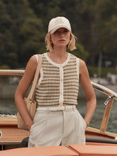 Load image into Gallery viewer, VARLEY AURA KNIT TOP - EGRET/GOLDEN OLIVE
