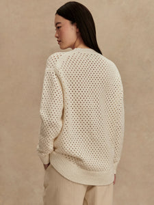 VARLEY GRADY BOUCLE KNIT SWEATER - COCONUT MILK