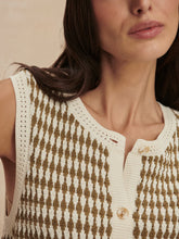 Load image into Gallery viewer, VARLEY AURA KNIT TOP - EGRET/GOLDEN OLIVE
