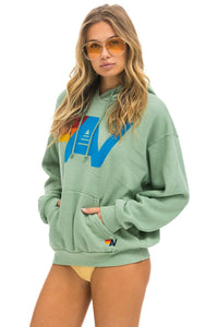 AVIATOR NATION LOGO PULLOVER RELAXED HOODIE - SAGE