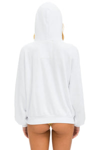 AVIATOR NATION LOGO PULLOVER RELAXED HOODIE - WHITE