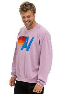 AVIATOR NATION LOGO RELAXED CREW SWEATSHIRT - MAUVE