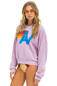 AVIATOR NATION LOGO RELAXED CREW SWEATSHIRT - MAUVE