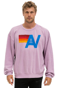 AVIATOR NATION LOGO RELAXED CREW SWEATSHIRT - MAUVE