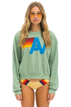 Load image into Gallery viewer, AVIATOR NATION LOGO RELAXED CREW SWEATSHIRT - SAGE
