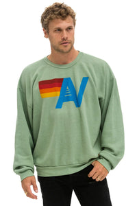 AVIATOR NATION LOGO RELAXED CREW SWEATSHIRT - SAGE