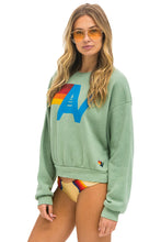 Load image into Gallery viewer, AVIATOR NATION LOGO RELAXED CREW SWEATSHIRT - SAGE
