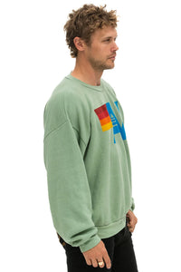 AVIATOR NATION LOGO RELAXED CREW SWEATSHIRT - SAGE